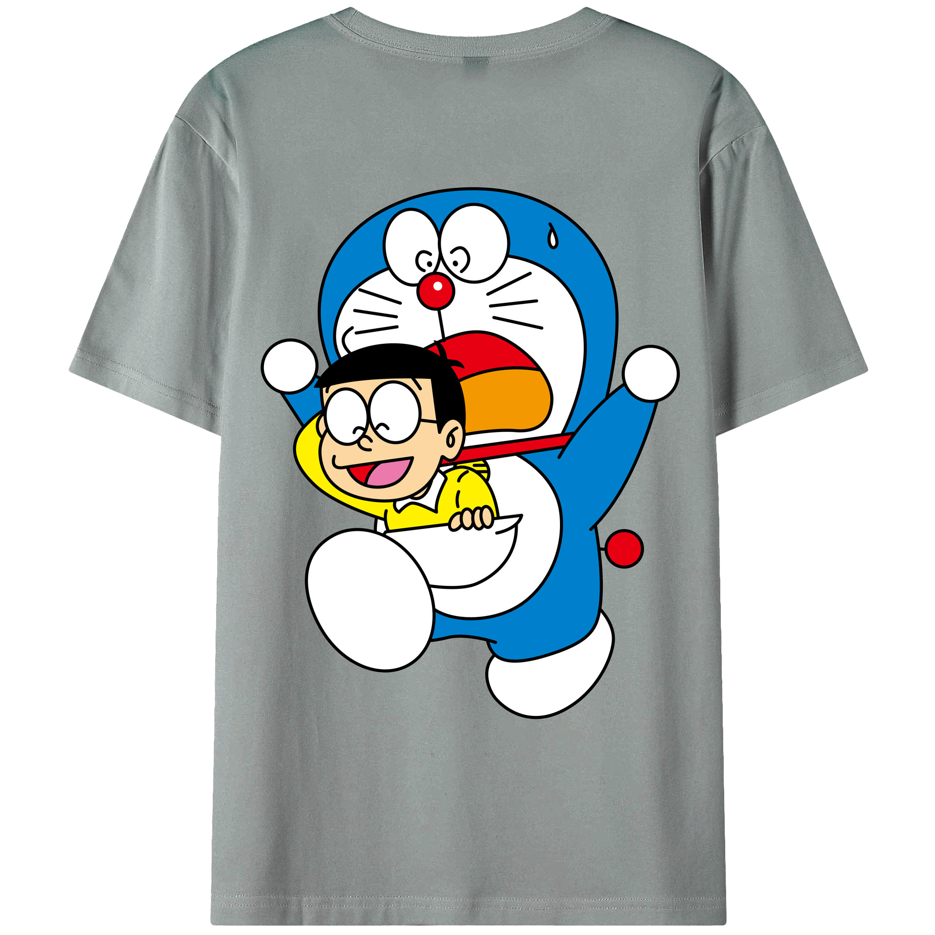 （画像用） ドラえもん Doraemon 綿100％ メンズ半袖Tシャツ（バックプリント） 通気性